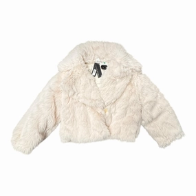 Flexible Material Coat Faux Fur & Sherpa By Banana Republic In Cream, Size:Xs