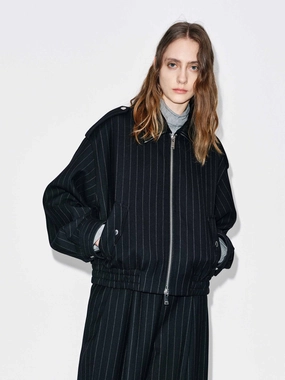 TearResistant Reinforcements Pinstripe Wool Coat