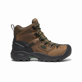 Block Heel Men's Pittsburgh Energy 6" Waterproof Boot (Carbon Toe)  |  Cascade Brown/Greener Pastures