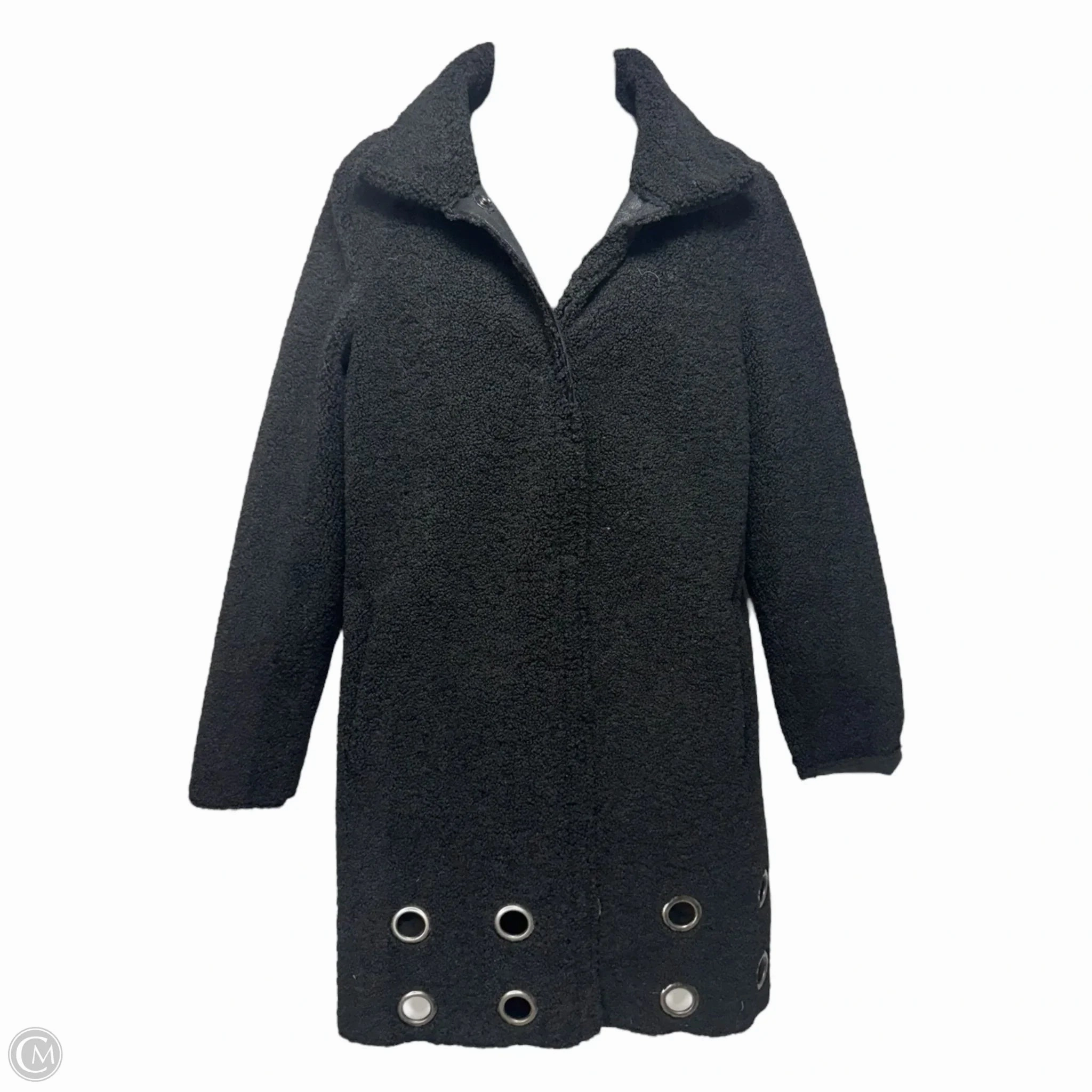 Breathable fabric tech Grommet Coat Faux Fur & Sherpa By Nikki Jones In Black, Size: S