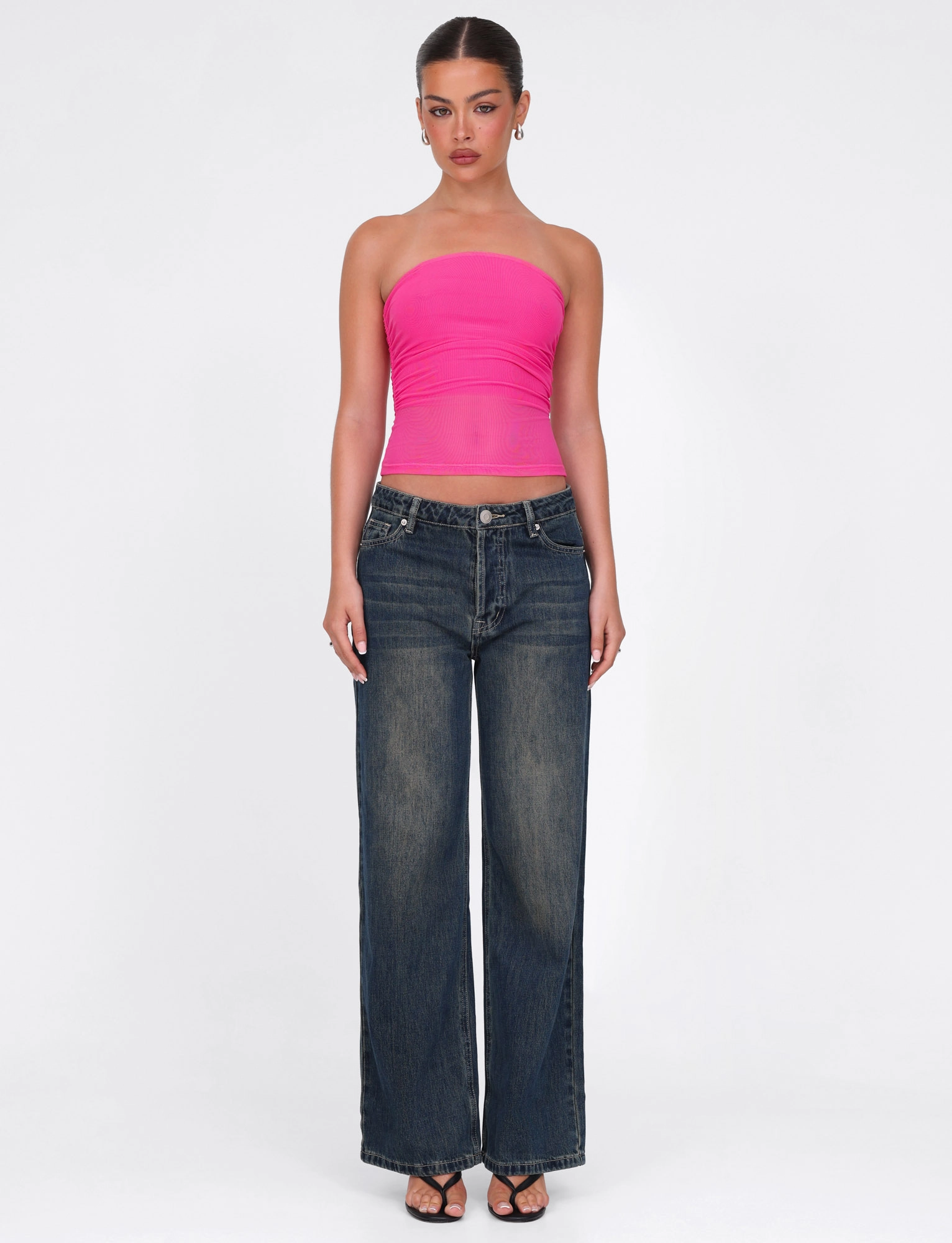 flowy style HARRIETT TUBE TOP - PINK : PINK