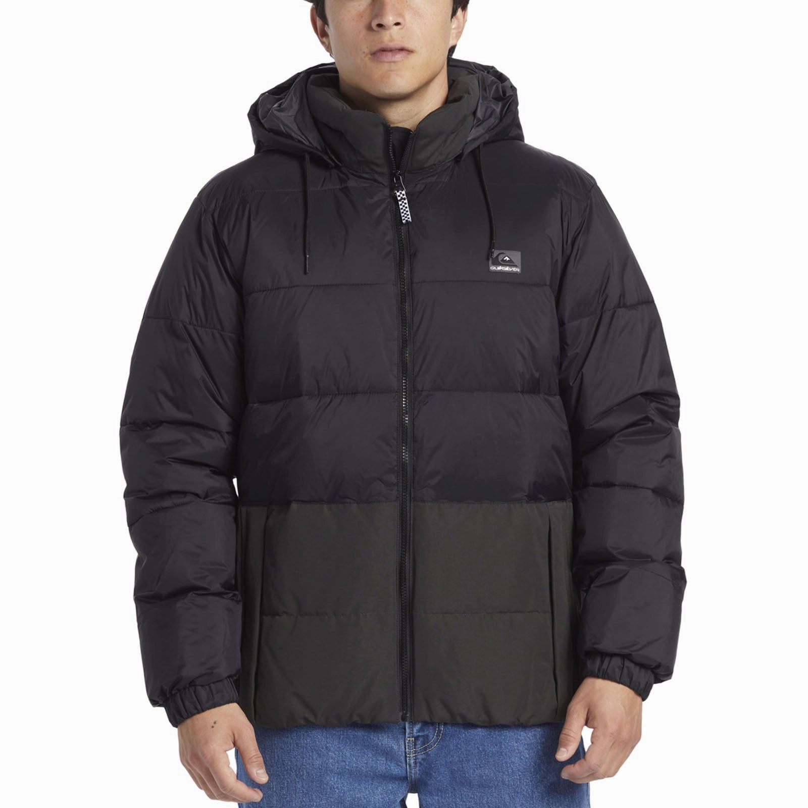 Soft Layers Breathable Outer Shell Quiksilver Mens Wolfs Shoulder Hooded Padded Jacket - Black