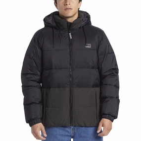 Quiksilver Mens Wolfs Shoulder Hooded Padded Jacket - Black Camo Print