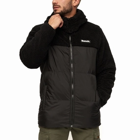 OdorControl Treatment Bench Mens Detta Padded Contrast Sherpa Hooded Jacket