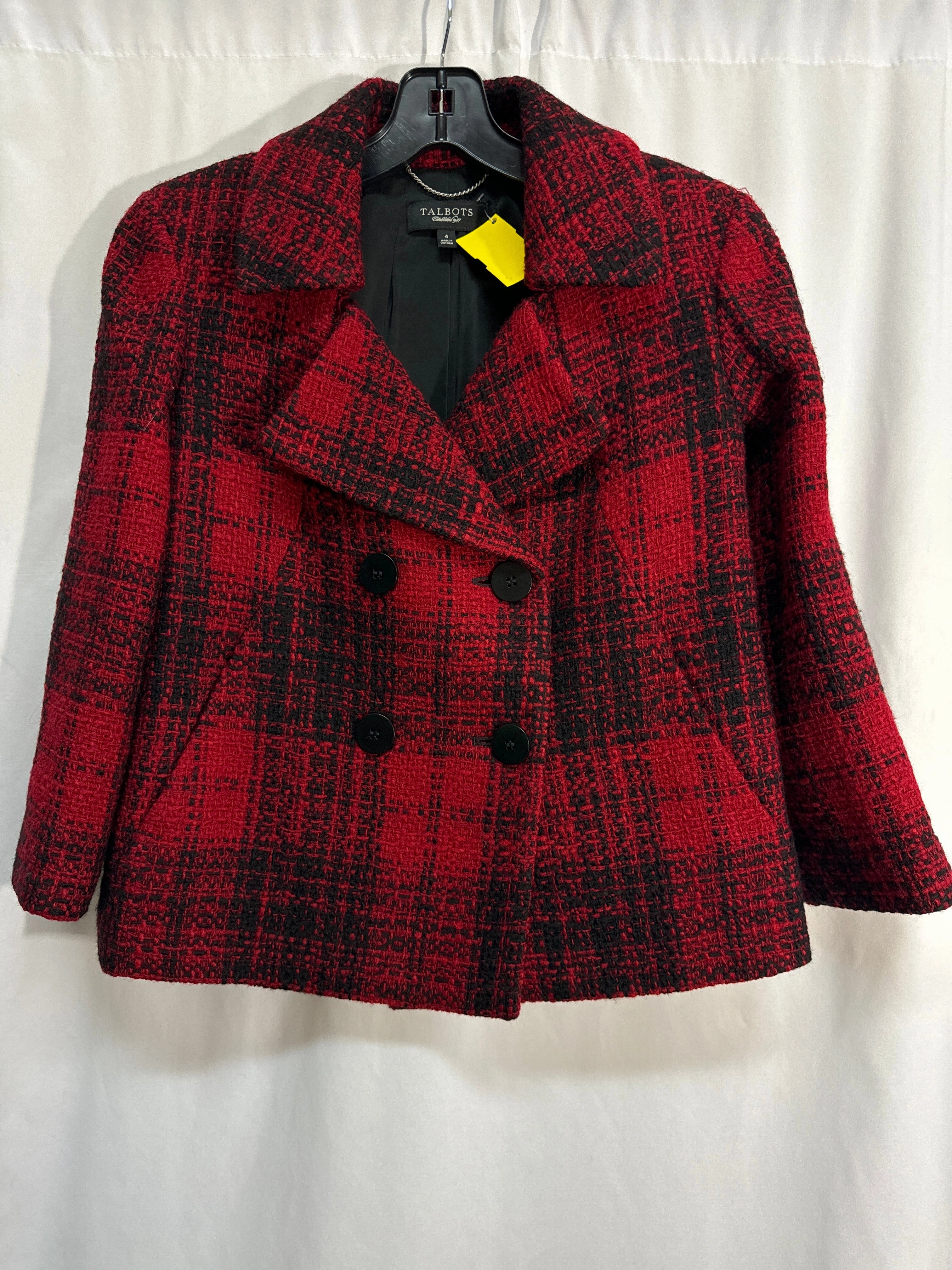Coat Peacoat By Talbots In Red, Size: S Weather Smart Look