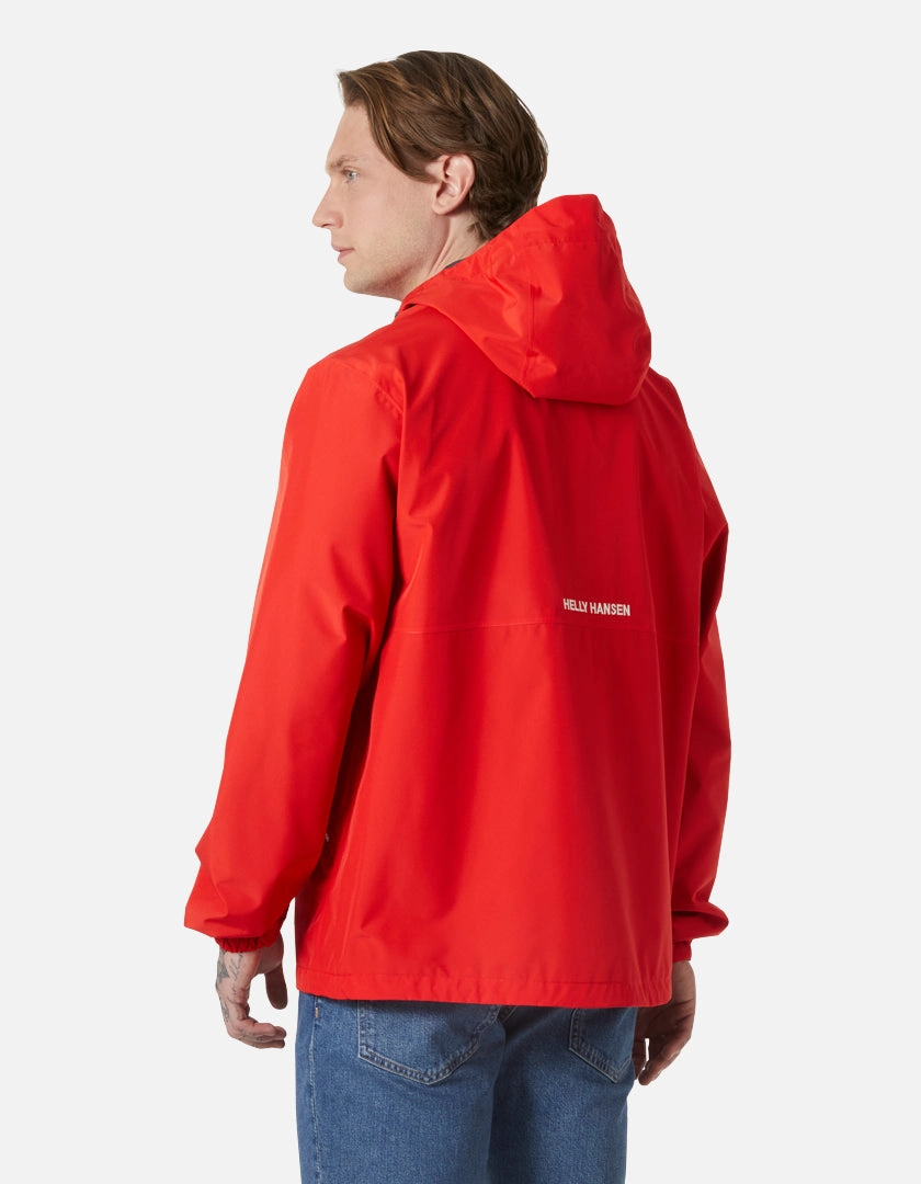 SANDOY RAIN JACKET, Alert Red Layered Drape Breathable City Style