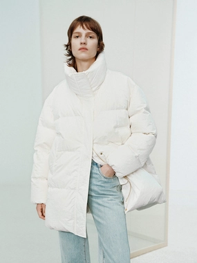 Funnel Neck Down Jacket Low Profile Insulation