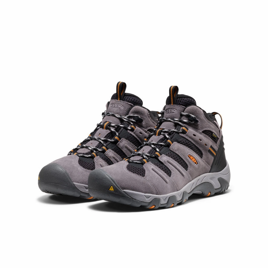 Grippy Outsole Trail Exploration Men's Headout Waterproof Hiking Boot  |  Magnet/Orange Pepper