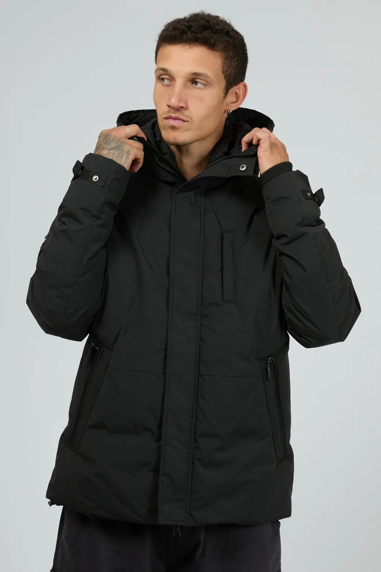 Hex Jacket Black Simple Look