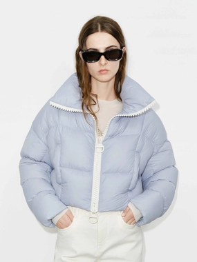 Cropped Zipper Down Jacket Comfort Flex Fit Daily Commute Wear