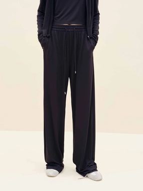 Eco Friendly Dye Sporty Function High Waist Drawstring Trousers