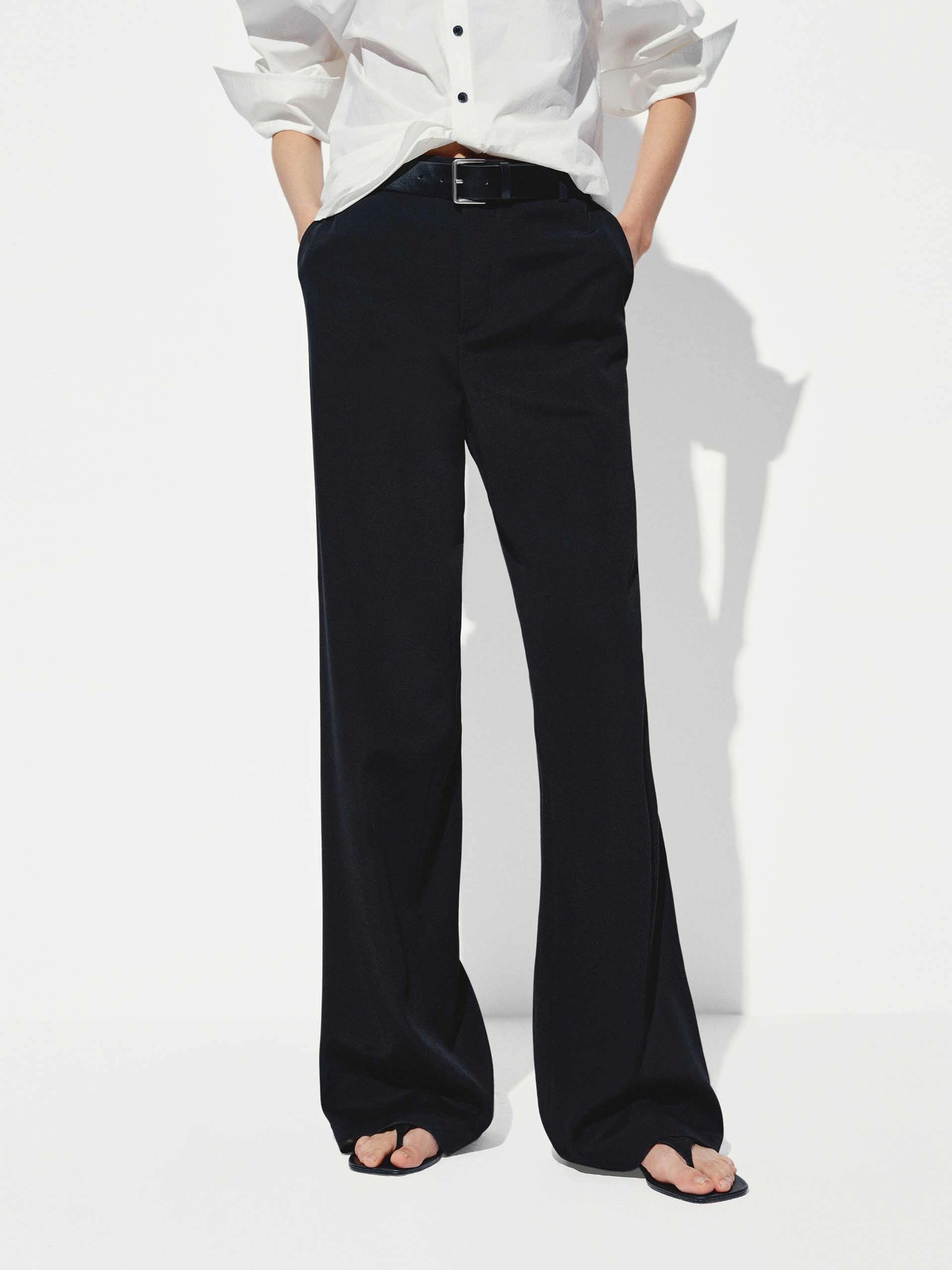 High Waist Flared Pants Perfectly Relaxed StretchFabric