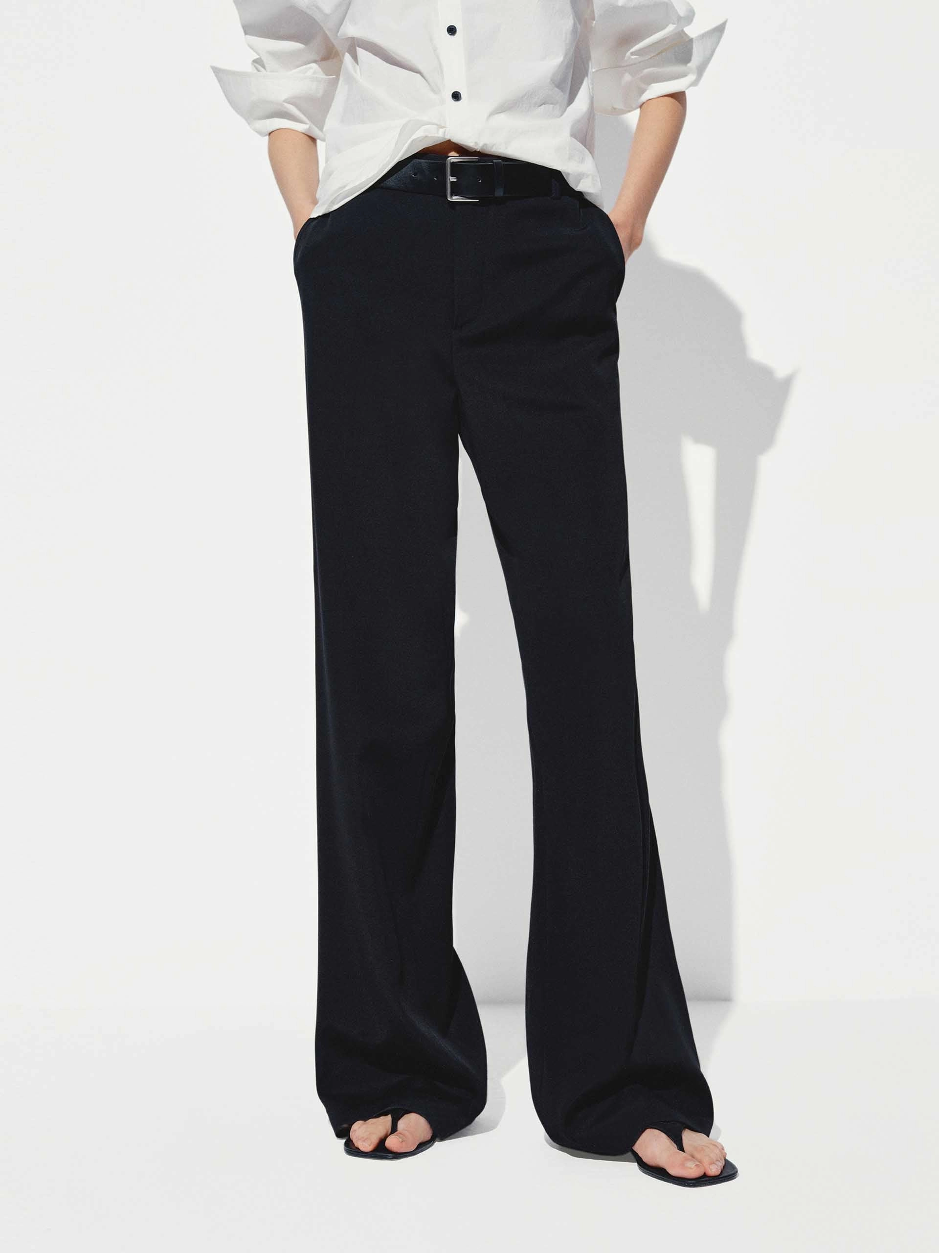 High Waist Flared Pants Relaxed Waist Performance Design