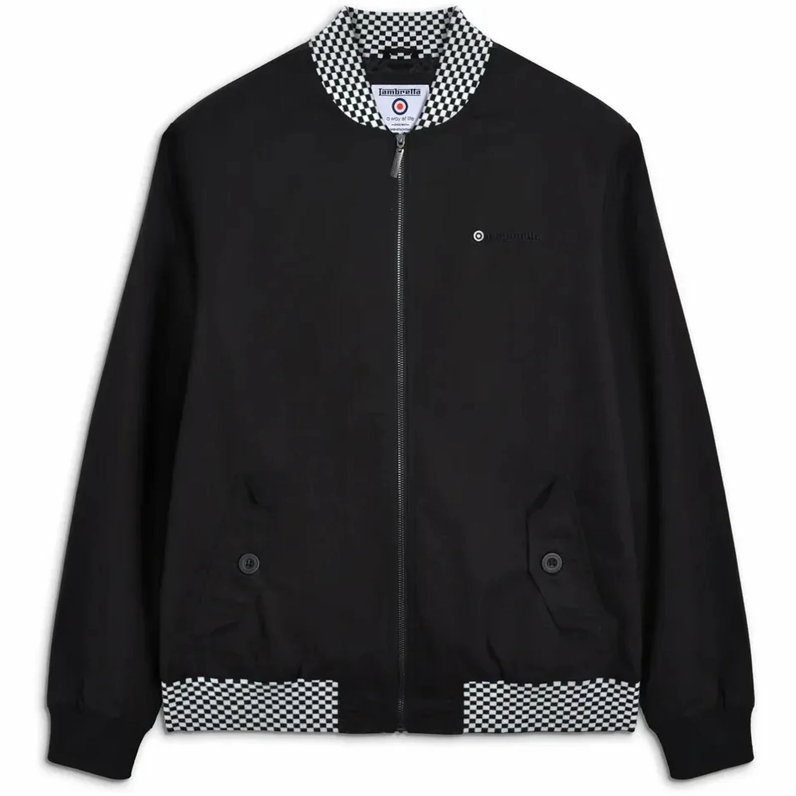 Fall Outfit Collar Stabilization System Lambretta Mens Two Tone Check Bomber Jacket