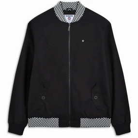 Lambretta Mens Two Tone Check Bomber Jacket Comfort Focused Design Waterproof Coating
