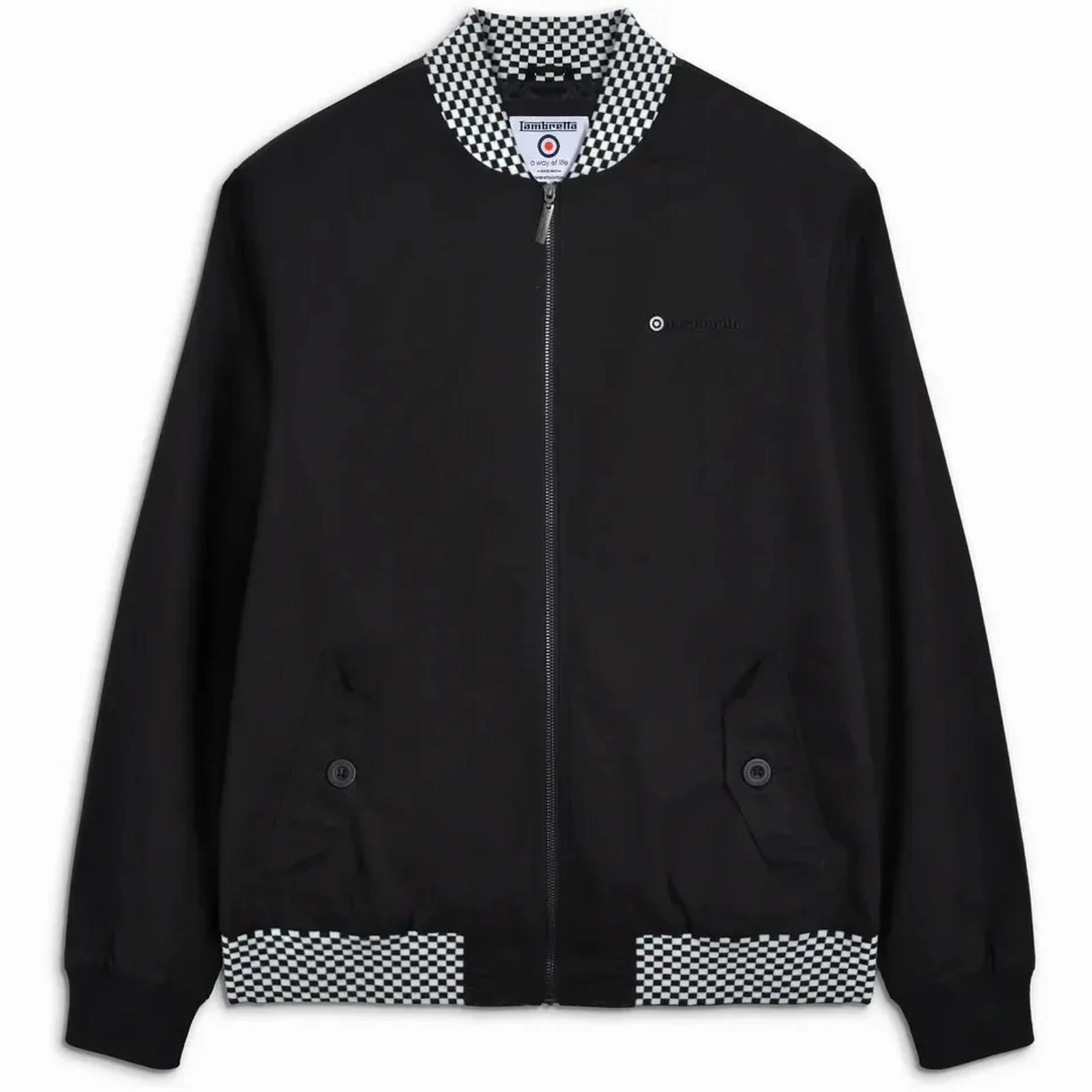 Quick Dry Coating Lambretta Mens Two Tone Check Bomber Jacket