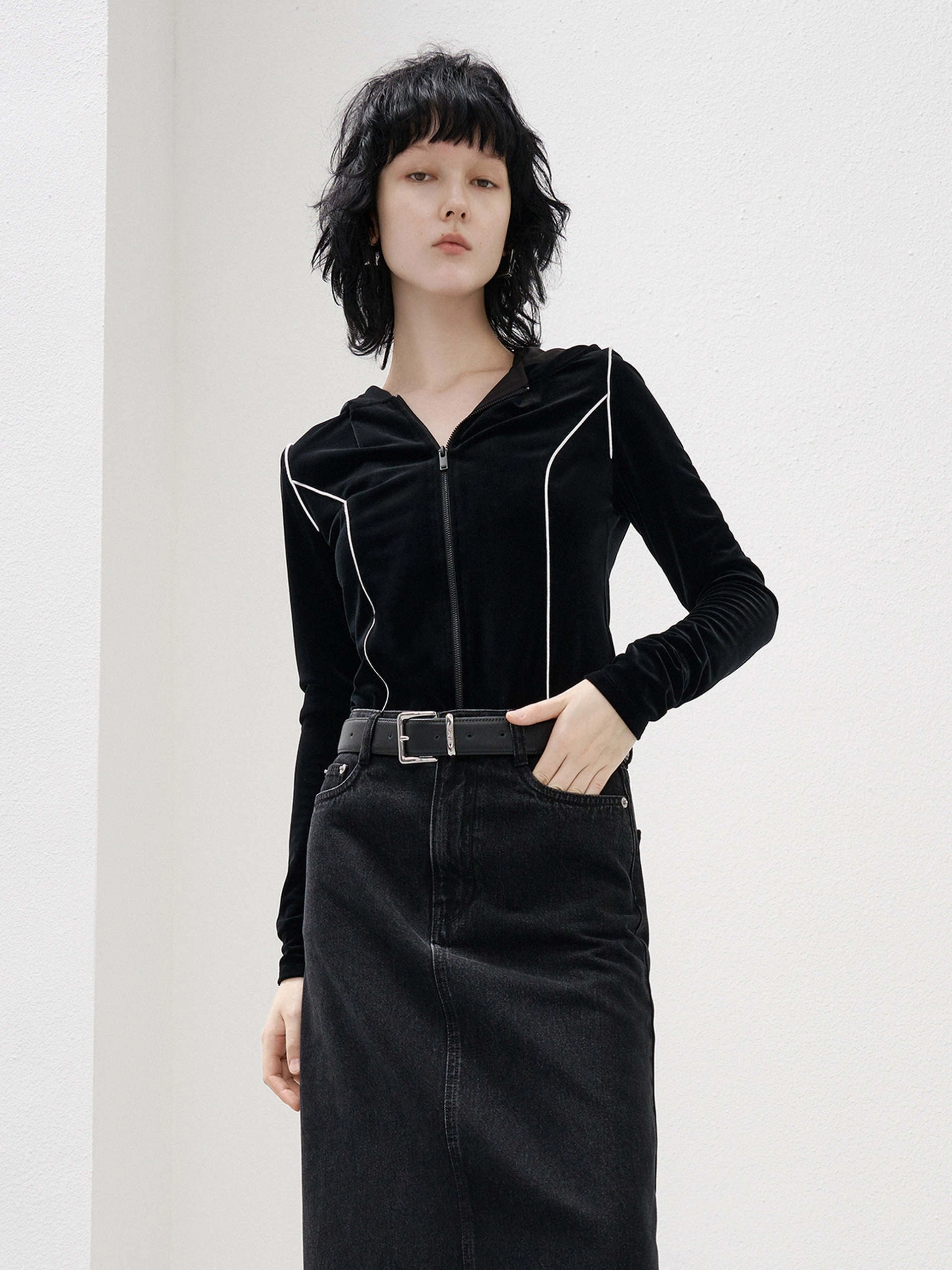 Hooded Slim Fit Jacket Durable Coating