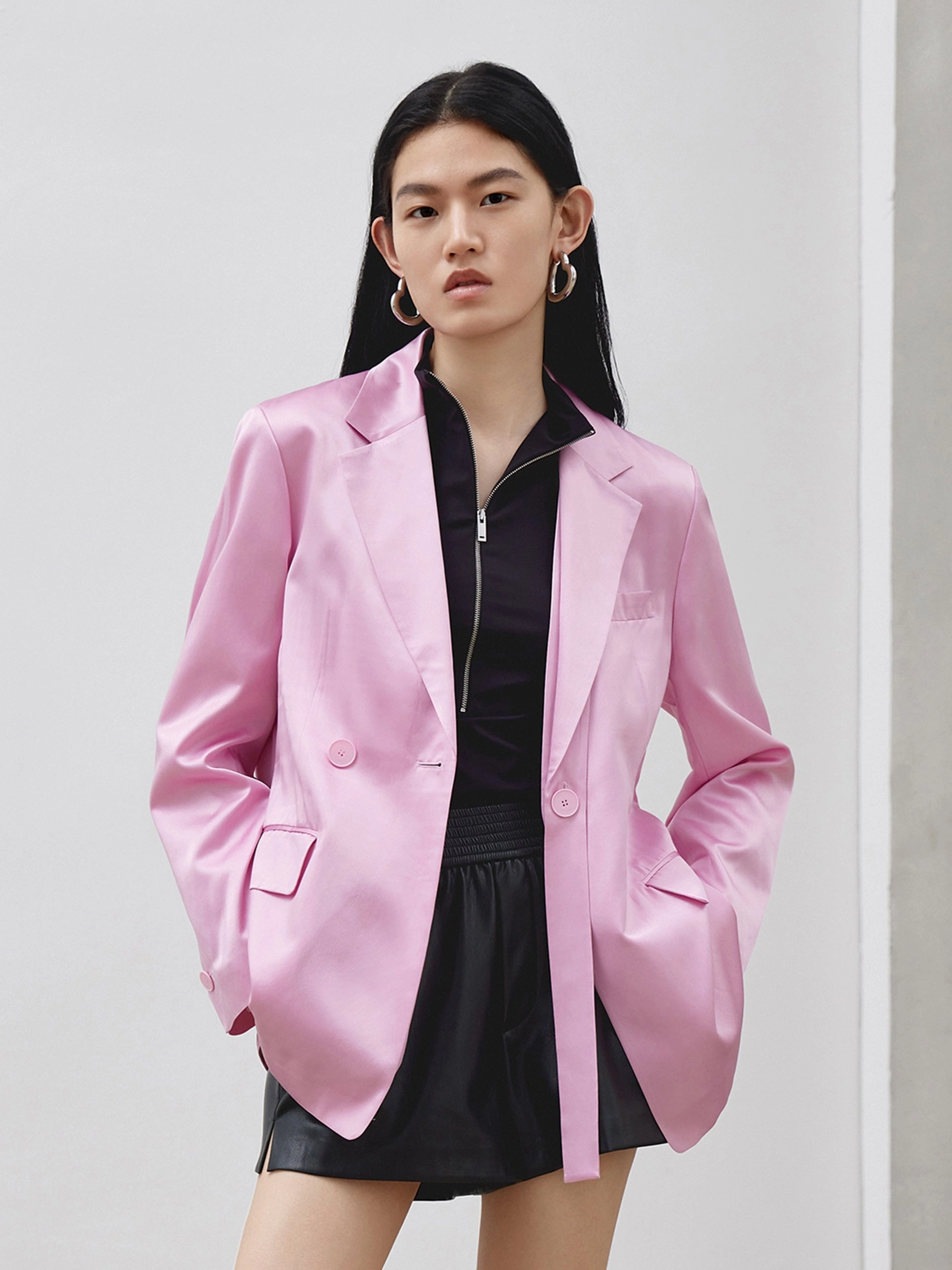 HOT SALE Deconstructed Acetate Blazer Heat Reflective Layer Eco Friendly Recycled Material