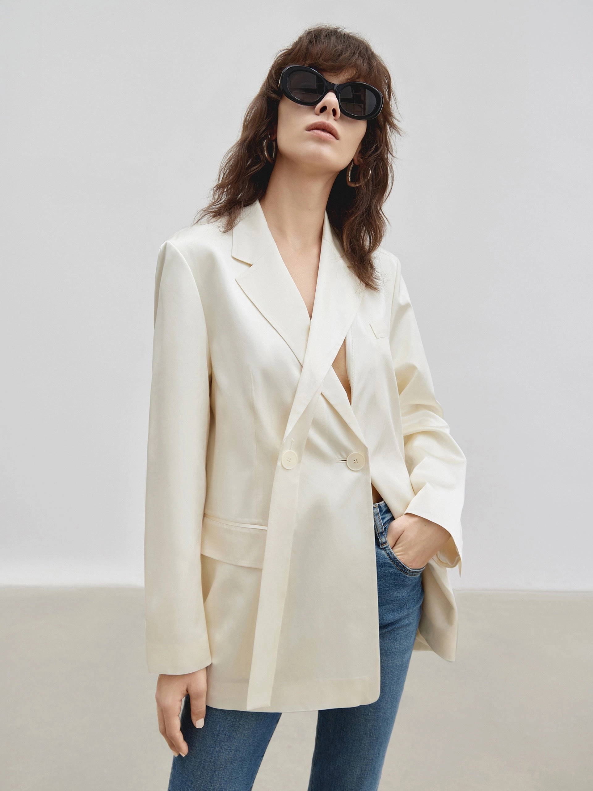 ThermalInsulation HOT SALE Deconstructed Acetate Blazer