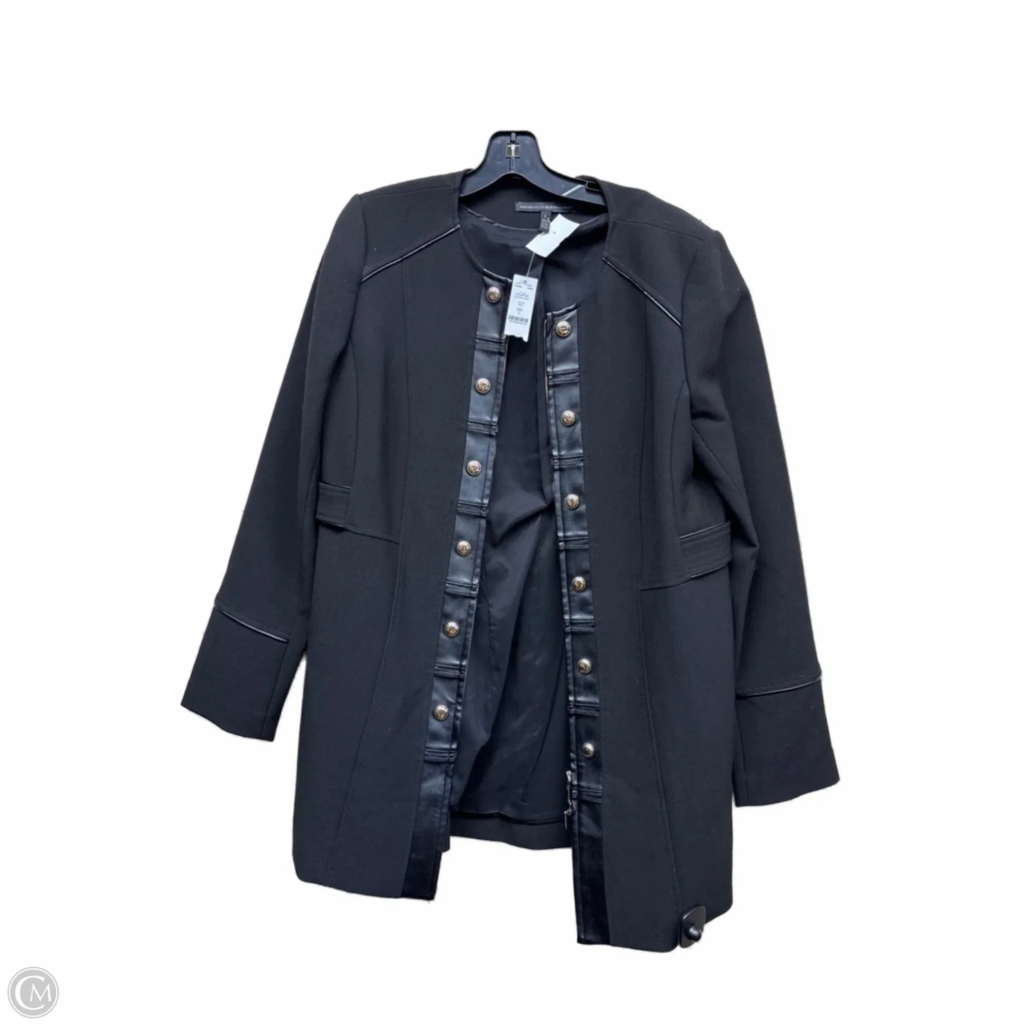 Coat Peacoat By White House Black Market In Black, Size: L Adjustable Fit Design Ergonomic Tailoring