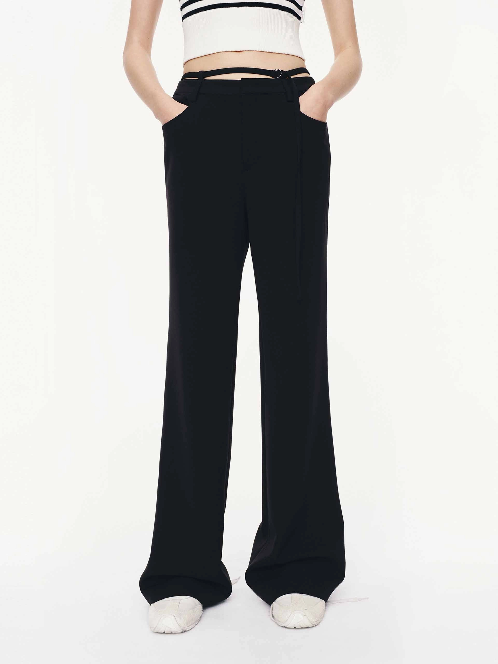 Tie Waist Flared Pants Weekend Comfort Sporty Comfort Wear