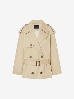 Include Belt Short Trench Coat Stand Collar