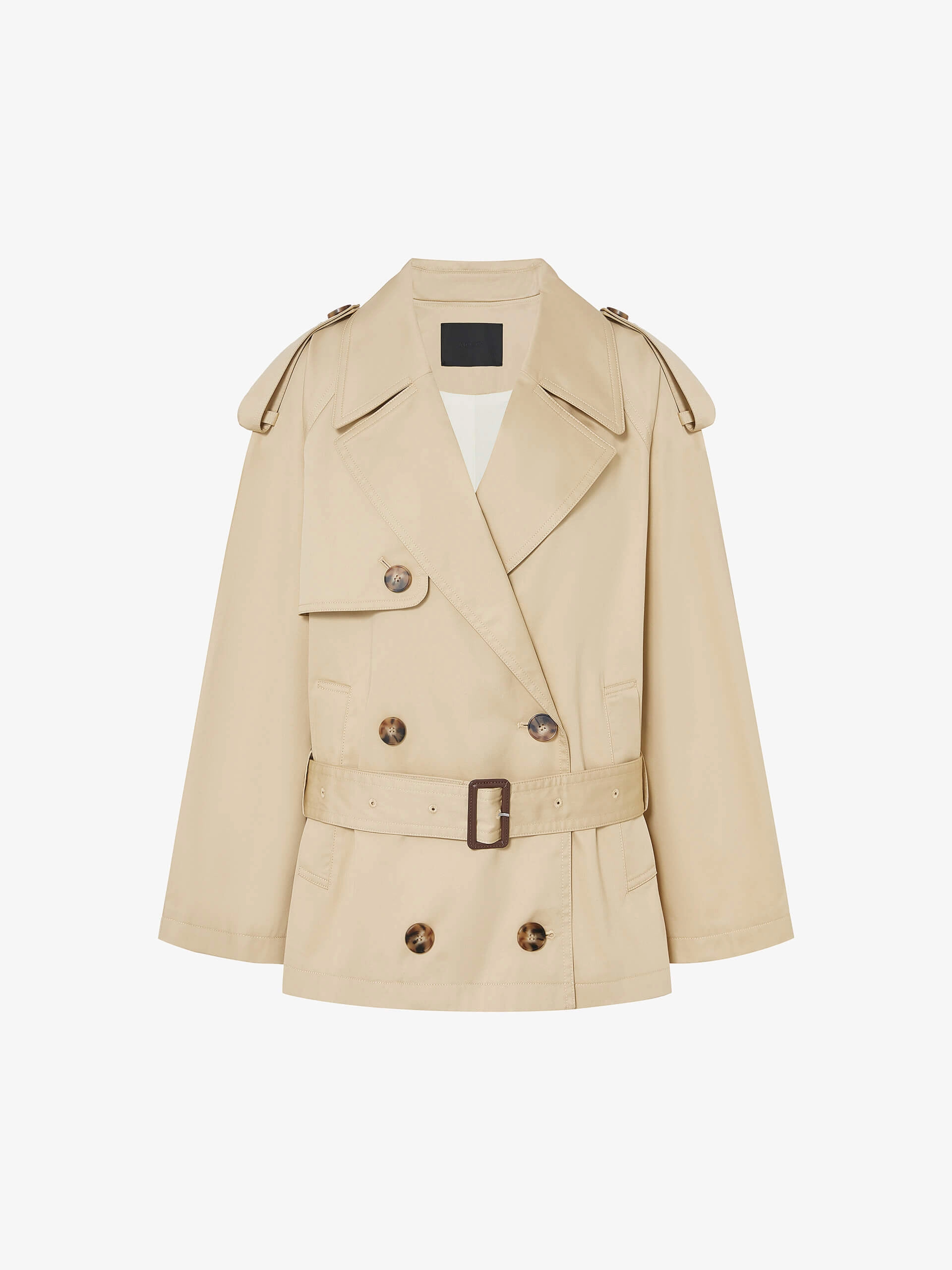 Include Belt Short Trench Coat Stand Collar