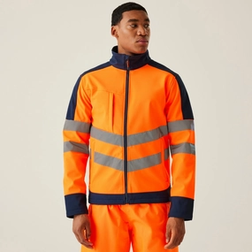 Anti Static Weave Regatta Professional Mens Hi-Vis Pro Softshell Jacket