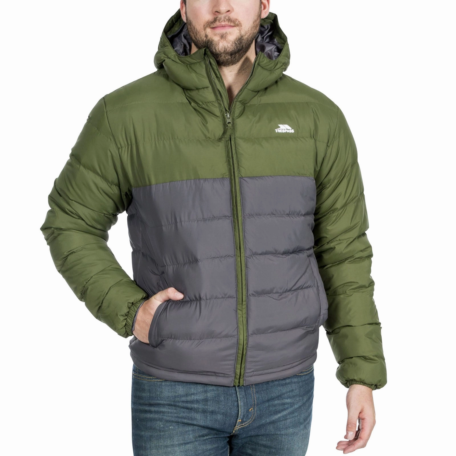 Clean Fit Design High Visibility Trims Trespass Mens Oskar Padded Water Resistant Jacket