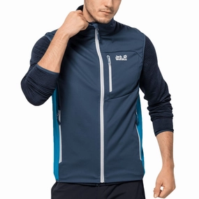 Jack Wolfskin Mens Highest Peak Stretch Softshell Bodywarmer Gilet Velcro Fasten Quick Release Fasteners