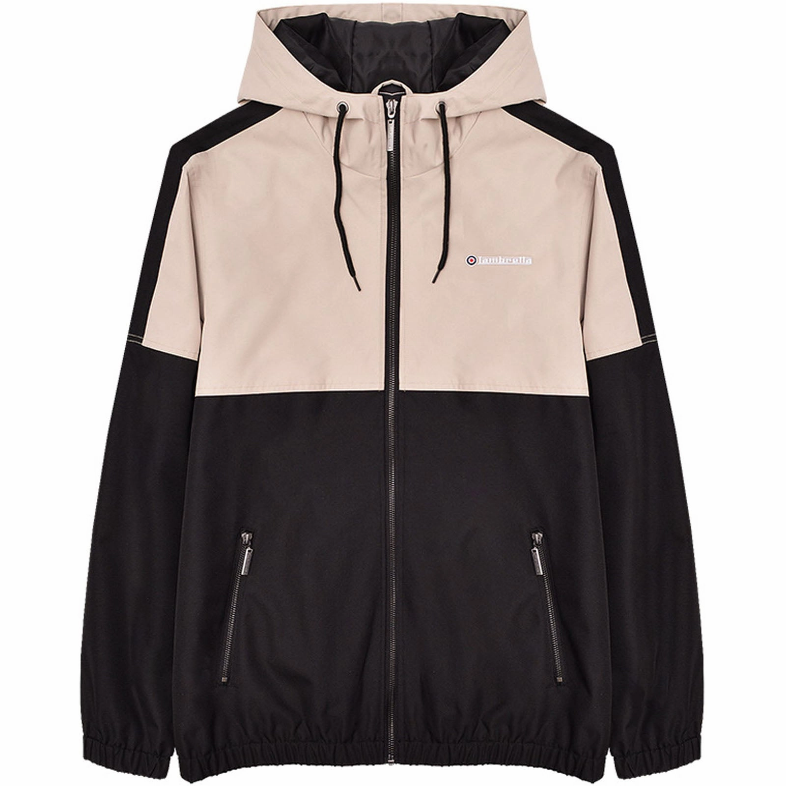 Lambretta Mens Contrast Panel Jacket Hooded Comfort Fit Moisture Management Fabric