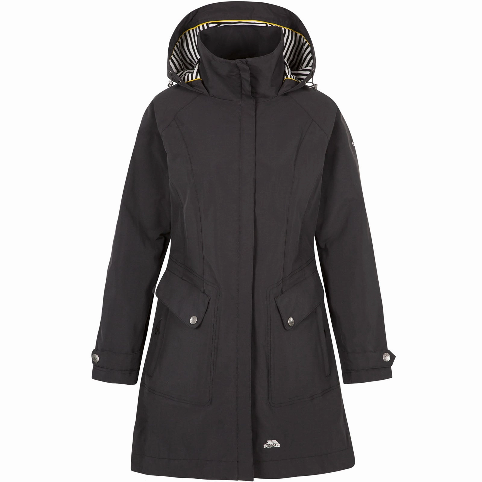 Trespass Womens Rainy Day Waterproof Long Jacket PerimeterStructuralBoning Non Restrictive Movement Cut