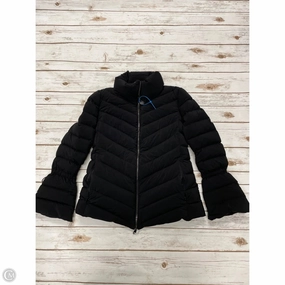 Mesh Ventilation Panels Button Closure Coat Luxury Designer By Moncler In Black, Size: S