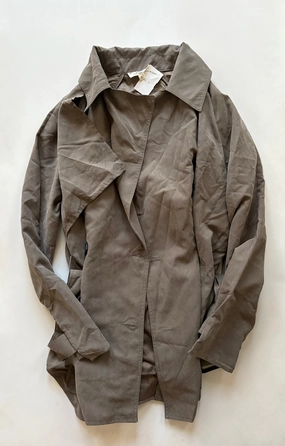 Coat Raincoat By Entro In Grey, Size: S Heat Sealed Edges Low Maintenance Fabric