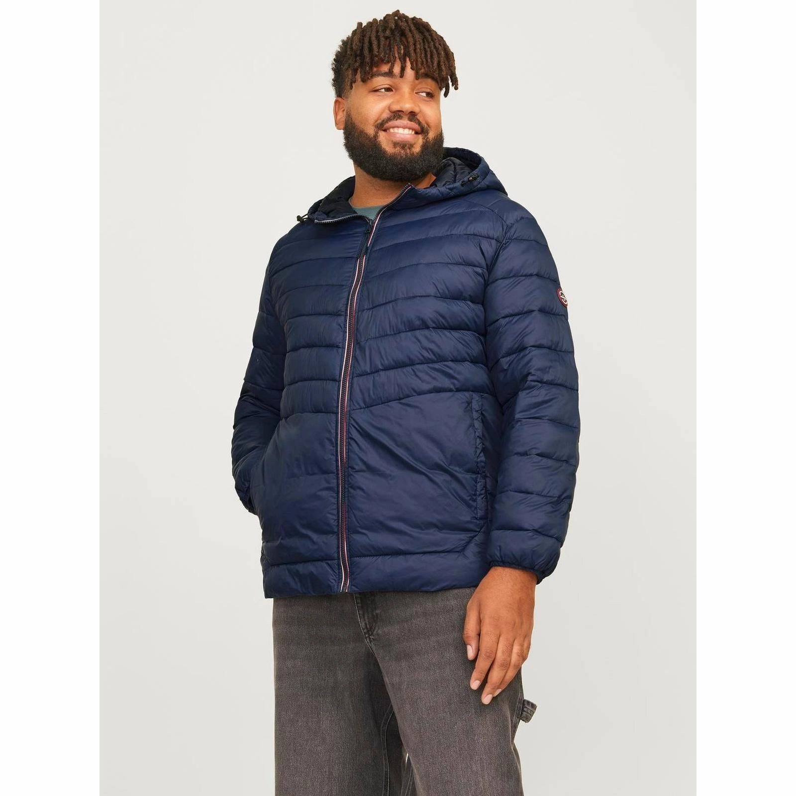 Casual Feel Jack & Jones Mens Sprint Big & Tall Full Zip Hooded Puffer Jacket