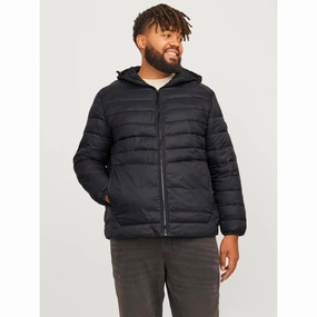 Reinforced Shoulder Padding Jack & Jones Mens Sprint Big & Tall Full Zip Hooded Puffer Jacket