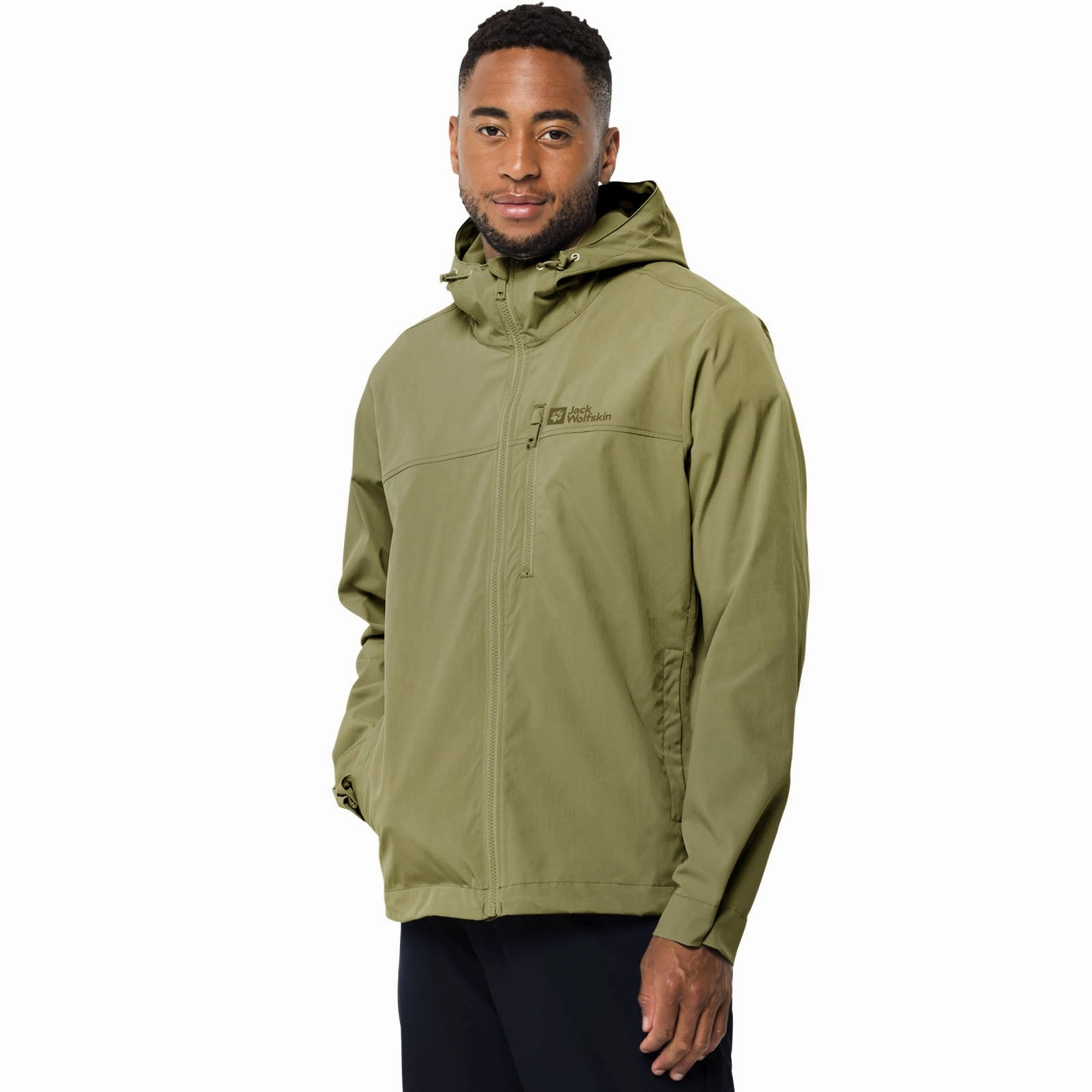Jack Wolfskin Mens Desert Wind Walking Jacket snap closure Easy Care Machine Washable