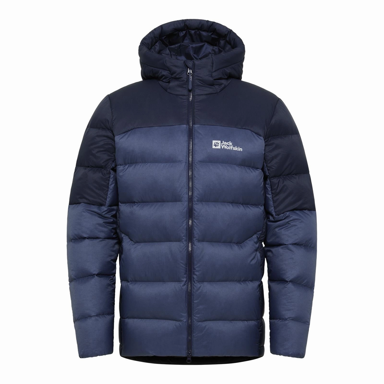 Drop Tail Hem Anti Pilling Surface Jack Wolfskin Mens Nebelhorn Padded Down Hooded Jacket