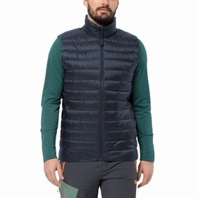 Jack Wolfskin Mens Pilvi Down Padded Water Repellent Gilet Non Irritating Collar Comfortable Urban Piece
