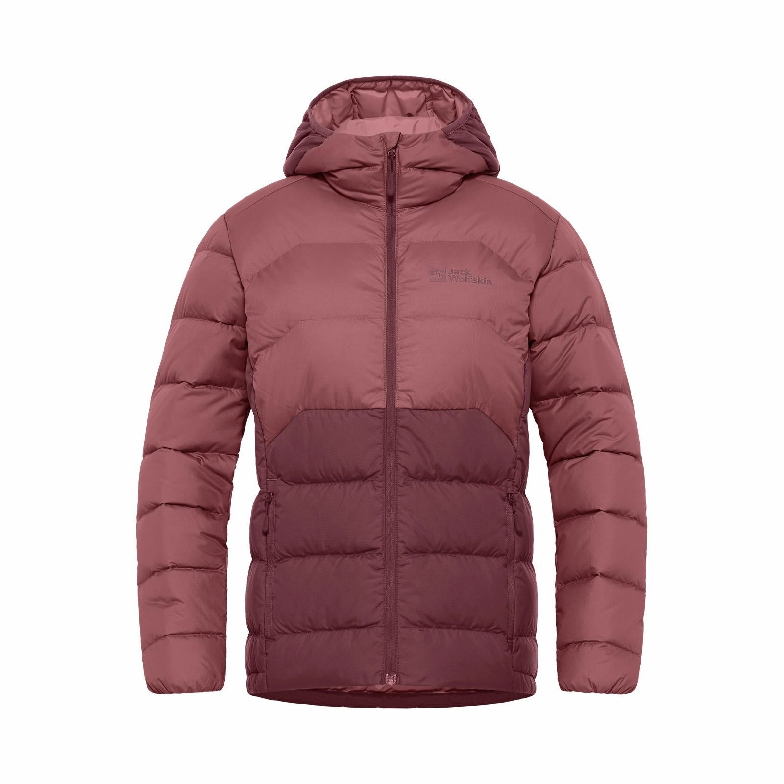Jack Wolfskin Womens Ather Hooded Packable Padded Jacket Waterproof Zipper Closure