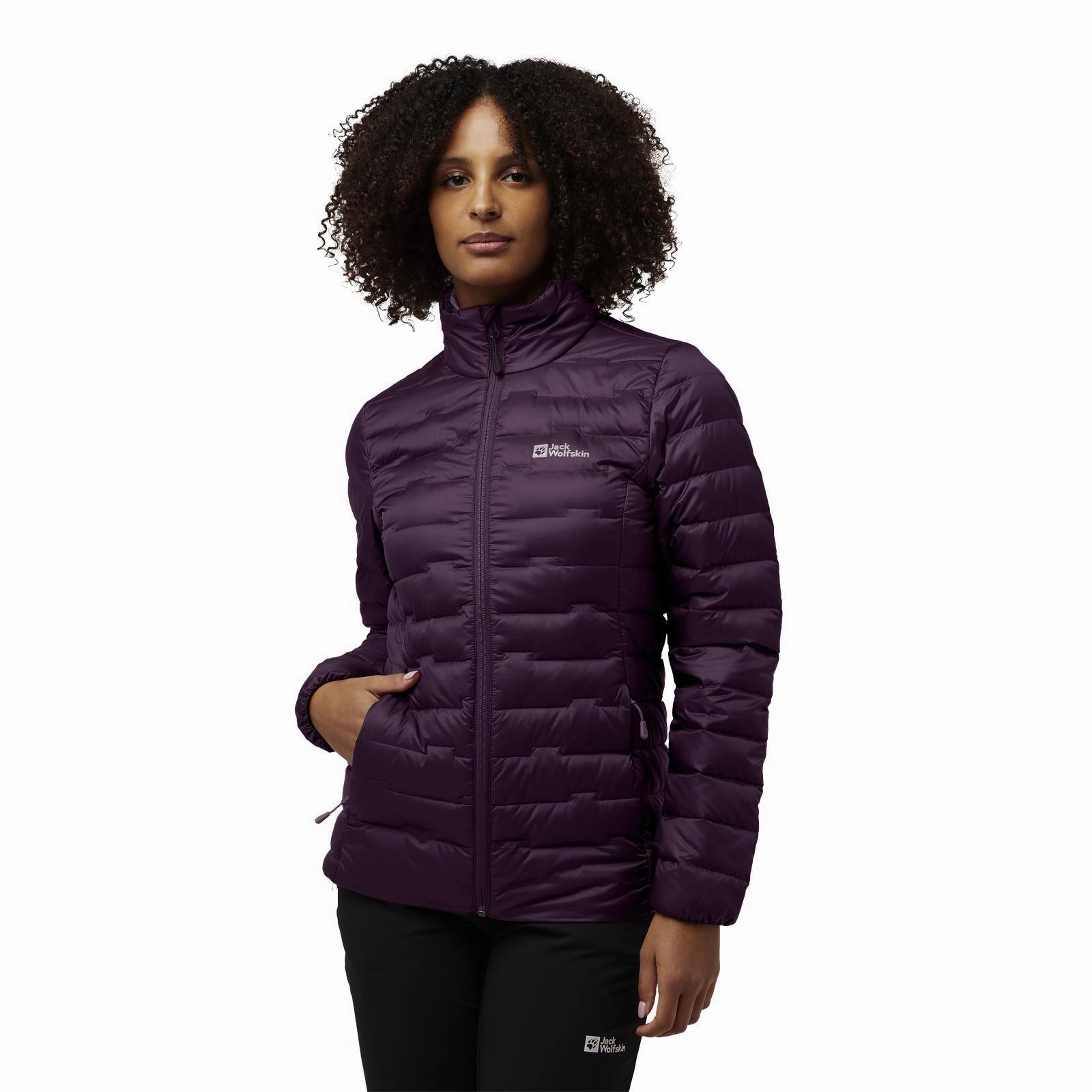 Jack Wolfskin Womens Passamani Packable Padded Jacket Reflective Safety Trim Low Profile Logoing