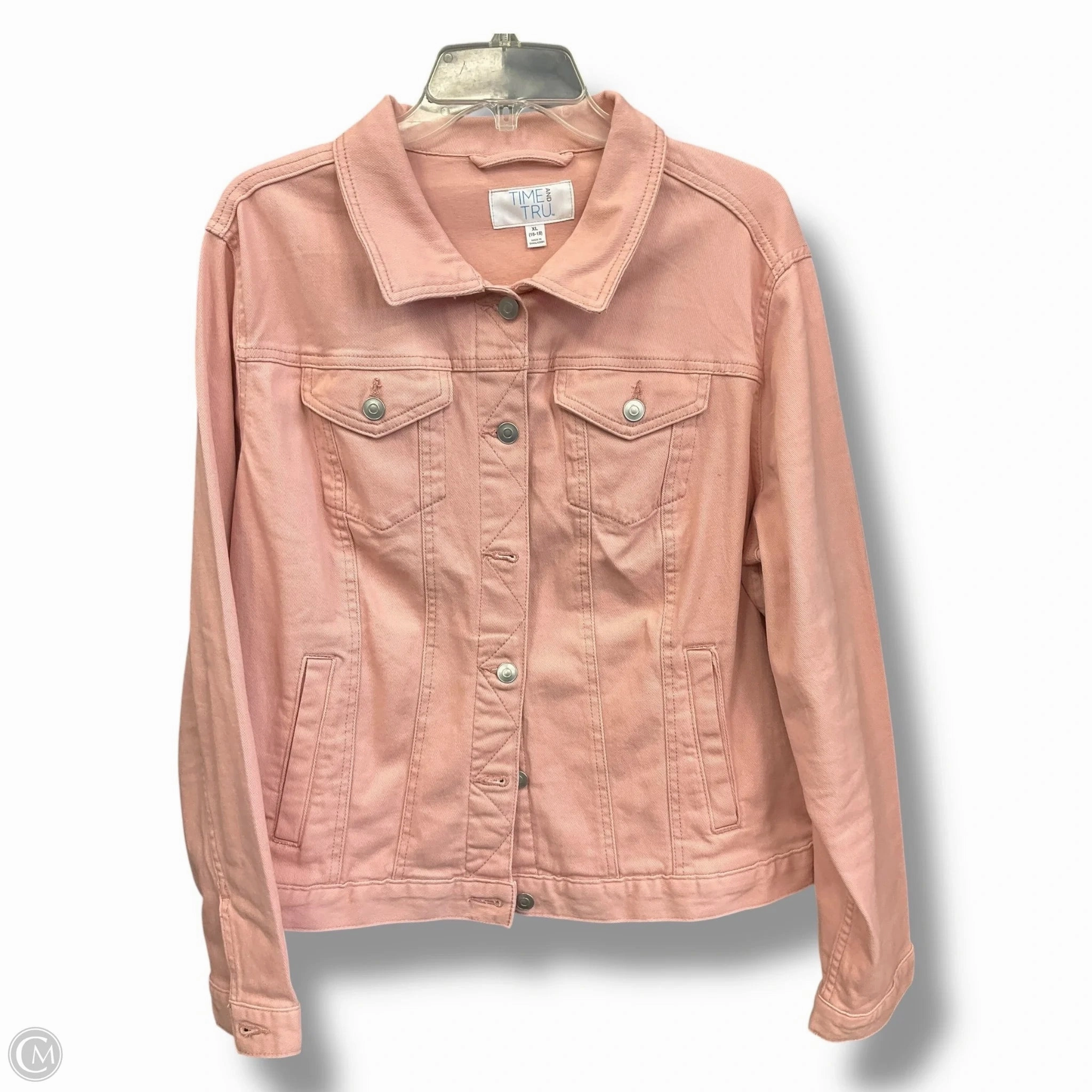 Advanced Insulation Jacket Denim By Time And Tru In Pink Denim, Size: Xl
