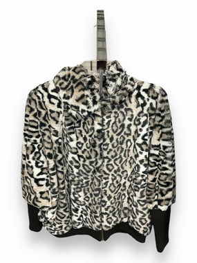 Stylish Basics Contrast Stitch Jacket Faux Fur & Sherpa By Skyes The Limit In Animal Print, Size: M