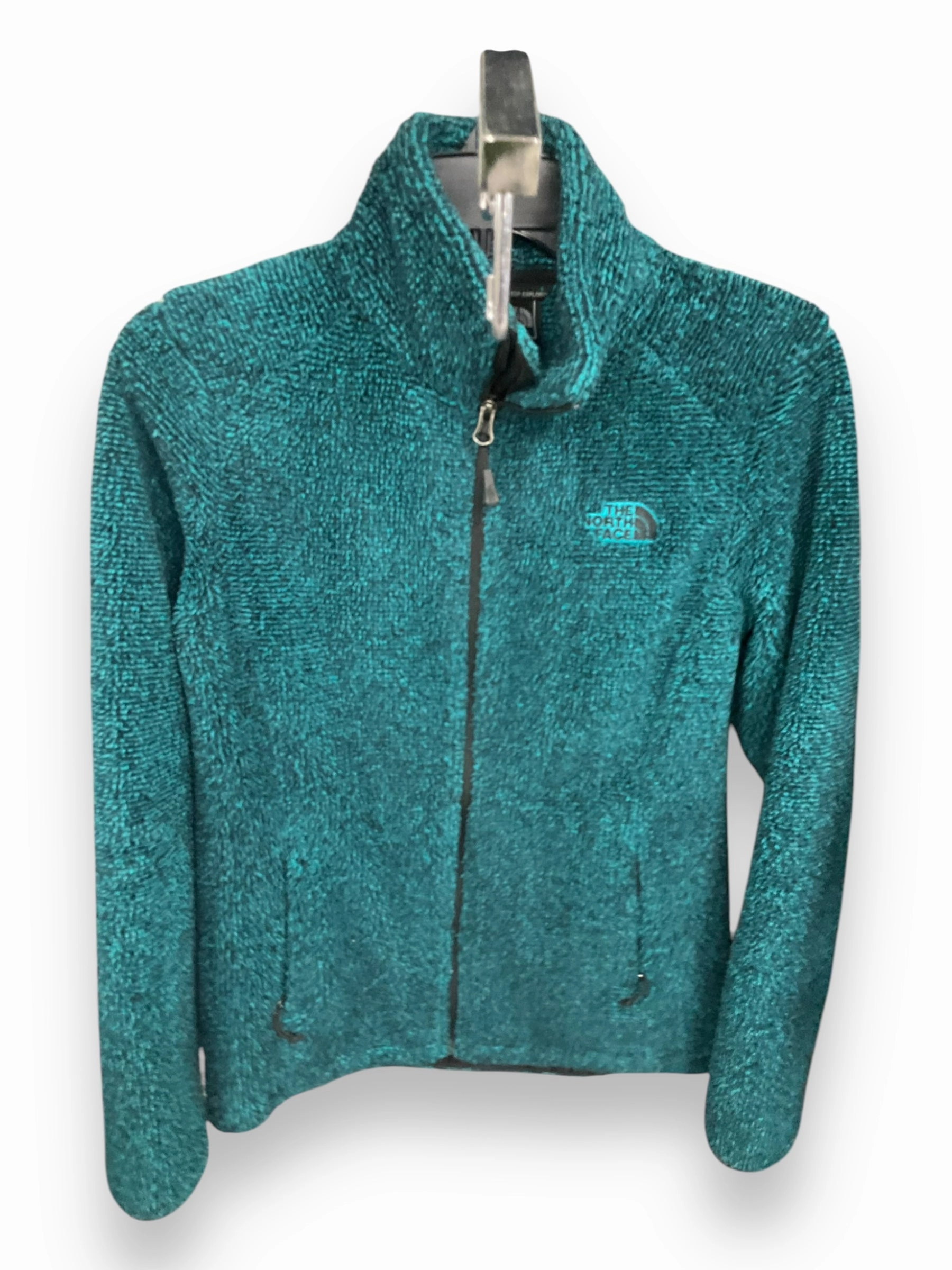 Articulated Ergonomic Fit Weatherproof Shell Jacket Fleece By The North Face In Teal, Size: S