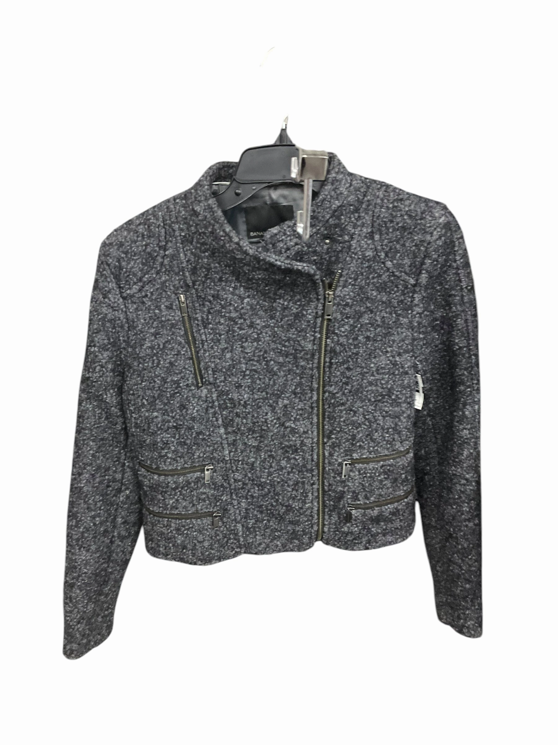 Jacket Moto By Banana Republic In Grey, Size: 2 Recycled materials Modular Attachment Loops