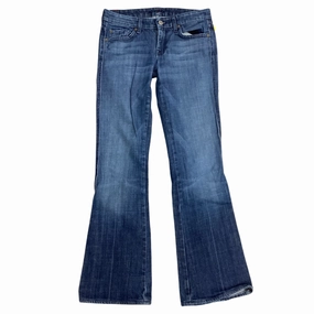 Casual Smart Casual Unisex Wear Go-to Comfort Jeans Designer By 7 For All Mankind In Blue Denim, Size: 4