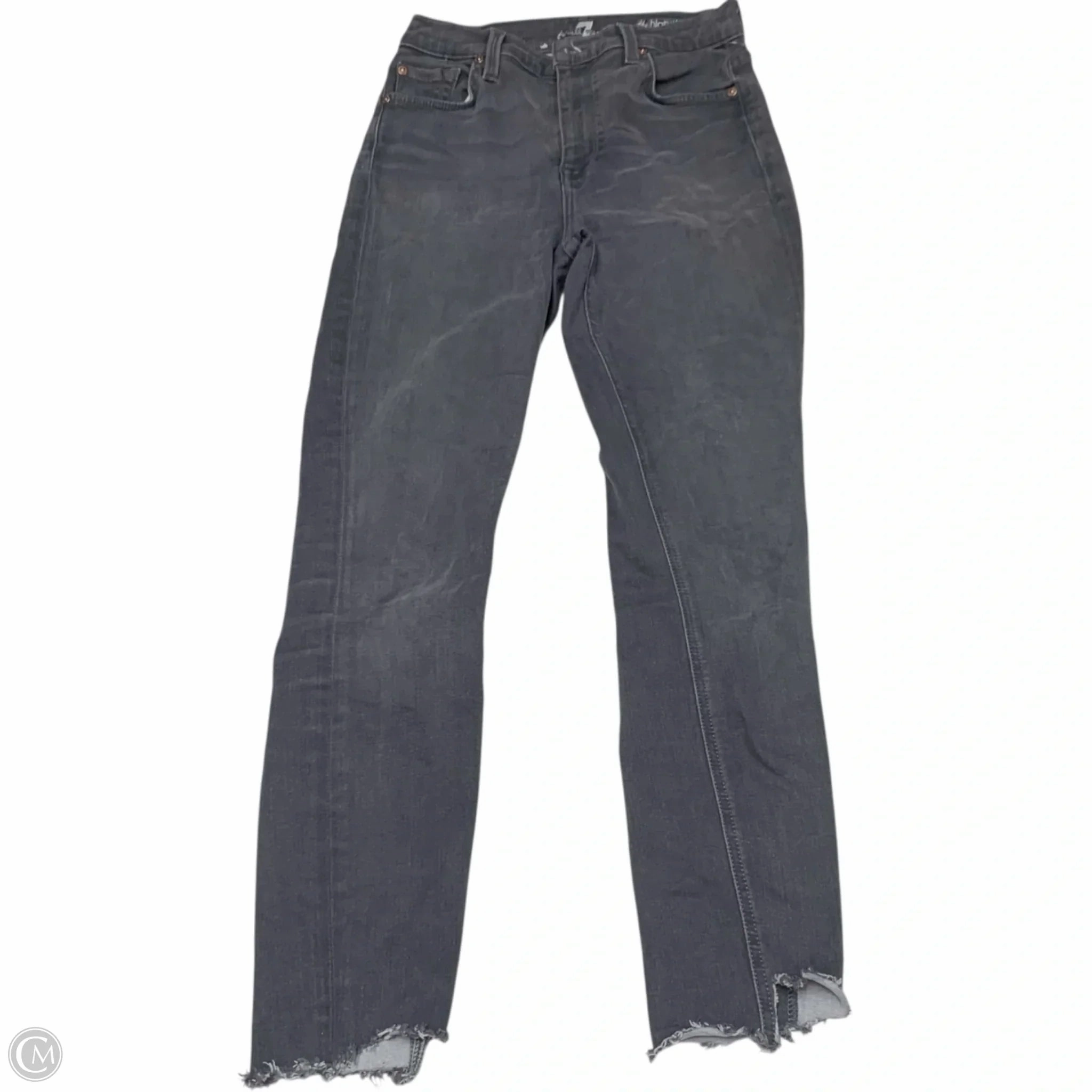 Jeans Designer By 7 For All Mankind In Grey Denim, Size: 2 Picnic Style Textured Holiday Vibes Date Night Lightweight
