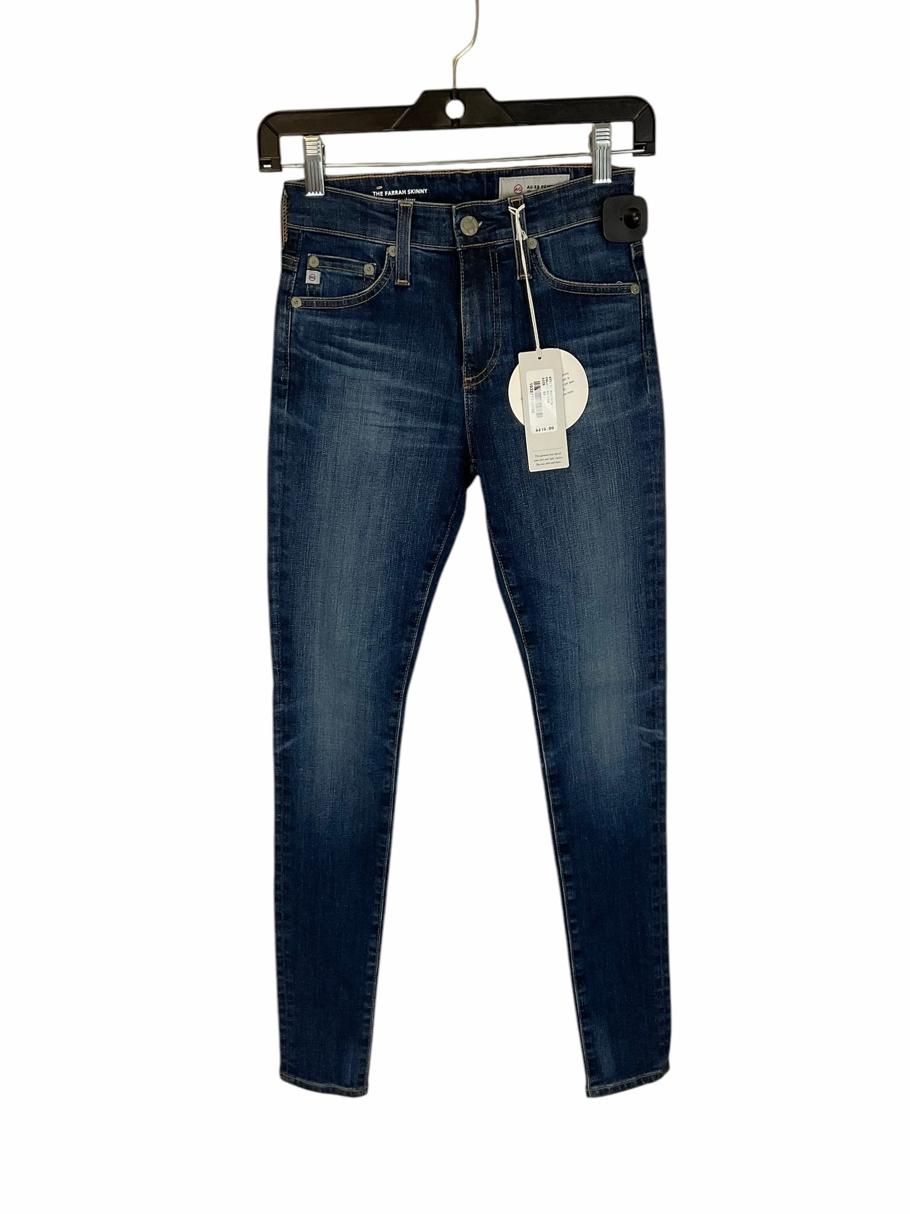 Street Inspired City Walk Comfy Weekend Getaway Jeans Designer By Adriano Goldschmied In Blue Denim, Size: 0