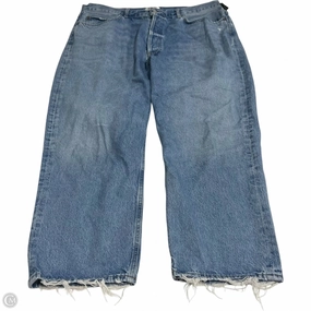 Picnic Style Modern Wear Anytime Jeans Designer By Agolde In Blue Denim, Size: 18