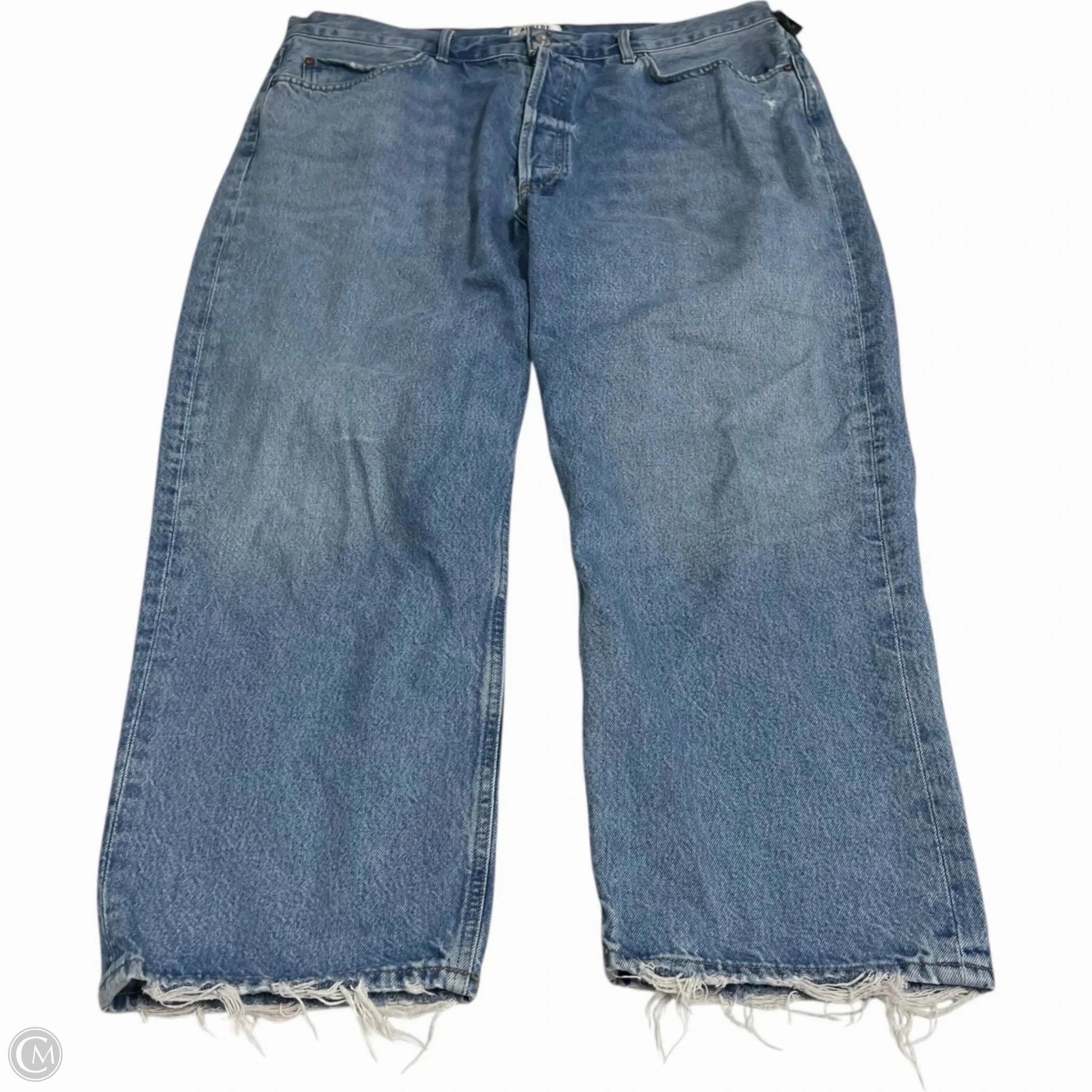 Picnic Style Modern Wear Anytime Jeans Designer By Agolde In Blue Denim, Size: 18